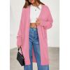 imagePRETTYGARDEN Womens Long Cardigans 2025 Fall Oversized Long Sleeve Open Front Lightweight Sweaters Knit Winter CoatsPink