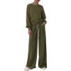 imagePRETTYGARDEN Womens 2 Piece Sets Long Sleeve Sweatshirt Wide Leg Pants Loose Matching Lounge Set Trendy Fall OutfitsArmy Green