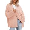 imagePRETTYGARDEN Womens 2025 Oversized Cardigan Sweaters Trendy Chunky Knit Long Sleeve V Neck Button Down Fall Winter OutfitsPink