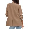 imagePRETTYGARDEN Blazers for Women 2025 Fall Work Office Suit Jackets Dressy Open Front Leopard Blazer Business Casual OutfitsKhaki