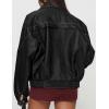 imagePRETTYGARDEN Faux Leather Jacket Women Bomber Motorcycle Zip Up Jackets Oversized Fall Fashion Outfits 2025 Winter CoatsBlack