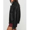 imagePRETTYGARDEN Faux Leather Jacket Women Bomber Motorcycle Zip Up Jackets Oversized Fall Fashion Outfits 2025 Winter CoatsBlack