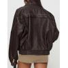 imagePRETTYGARDEN Faux Leather Jacket Women Bomber Motorcycle Zip Up Jackets Oversized Fall Fashion Outfits 2025 Winter CoatsCoffee