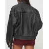 imagePRETTYGARDEN Faux Leather Jacket Women Bomber Motorcycle Zip Up Jackets Oversized Fall Fashion Outfits 2025 Winter CoatsGrey