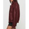 imagePRETTYGARDEN Faux Leather Jacket Women Bomber Motorcycle Zip Up Jackets Oversized Fall Fashion Outfits 2025 Winter CoatsWine Red
