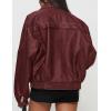 imagePRETTYGARDEN Faux Leather Jacket Women Bomber Motorcycle Zip Up Jackets Oversized Fall Fashion Outfits 2025 Winter CoatsWine Red