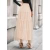 imagePRETTYGARDEN Maxi Skirts for Women 2025 Fall Tulle High Waisted Ruffle Flowy ALine Long Skirt Country Concert OutfitsBeige