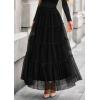 imagePRETTYGARDEN Maxi Skirts for Women 2025 Fall Tulle High Waisted Ruffle Flowy ALine Long Skirt Country Concert OutfitsBlack