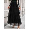 imagePRETTYGARDEN Maxi Skirts for Women 2025 Fall Tulle High Waisted Ruffle Flowy ALine Long Skirt Country Concert OutfitsBlack