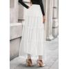 imagePRETTYGARDEN Maxi Skirts for Women 2025 Fall Tulle High Waisted Ruffle Flowy ALine Long Skirt Country Concert OutfitsWhite