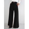 imagePRETTYGARDEN Womens Fall Wide Leg Trousers 2025 High Elastic Waist Loose Pleated Long Flowy Palazzo Work Pants with PocketsBlack