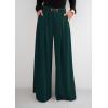 imagePRETTYGARDEN Womens Fall Wide Leg Trousers 2025 High Elastic Waist Loose Pleated Long Flowy Palazzo Work Pants with PocketsDark Green