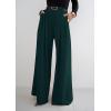 imagePRETTYGARDEN Womens Fall Wide Leg Trousers 2025 High Elastic Waist Loose Pleated Long Flowy Palazzo Work Pants with PocketsDark Green
