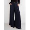 imagePRETTYGARDEN Womens Fall Wide Leg Trousers 2025 High Elastic Waist Loose Pleated Long Flowy Palazzo Work Pants with PocketsNavy