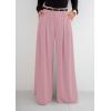 imagePRETTYGARDEN Womens Fall Wide Leg Trousers 2025 High Elastic Waist Loose Pleated Long Flowy Palazzo Work Pants with PocketsPink