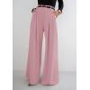 imagePRETTYGARDEN Womens Fall Wide Leg Trousers 2025 High Elastic Waist Loose Pleated Long Flowy Palazzo Work Pants with PocketsPink