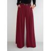 imagePRETTYGARDEN Womens Fall Wide Leg Trousers 2025 High Elastic Waist Loose Pleated Long Flowy Palazzo Work Pants with PocketsWine Red