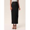 imagePRETTYGARDEN Womens Faux Leather Long Skirt 2025 Fall Trendy Clothes High Waist Dressy Casual Pencil Maxi Skirts with SlitBlack