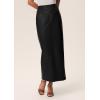 imagePRETTYGARDEN Womens Faux Leather Long Skirt 2025 Fall Trendy Clothes High Waist Dressy Casual Pencil Maxi Skirts with SlitBlack
