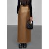 imagePRETTYGARDEN Womens Faux Leather Skirts 2025 Fall Fashion Bodycon High Waisted Slit Winter Maxi Long Pencil SkirtCamel