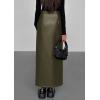 imagePRETTYGARDEN Womens Faux Leather Skirts 2025 Fall Fashion Bodycon High Waisted Slit Winter Maxi Long Pencil SkirtDark Army Green