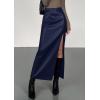 imagePRETTYGARDEN Womens Faux Leather Skirts 2025 Fall Fashion Bodycon High Waisted Slit Winter Maxi Long Pencil SkirtNavy Blue