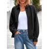 imagePRETTYGARDEN Womens Faux Suede Motorcycle Jacket Trendy Fall Fashion 2025 Oversized Zip Up Coats Winter Clothes OuterwearBlack