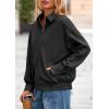 imagePRETTYGARDEN Womens Faux Suede Motorcycle Jacket Trendy Fall Fashion 2025 Oversized Zip Up Coats Winter Clothes OuterwearBlack