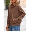 imagePRETTYGARDEN Womens Faux Suede Motorcycle Jacket Trendy Fall Fashion 2025 Oversized Zip Up Coats Winter Clothes OuterwearBrown