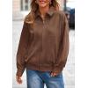 imagePRETTYGARDEN Womens Faux Suede Motorcycle Jacket Trendy Fall Fashion 2025 Oversized Zip Up Coats Winter Clothes OuterwearBrown