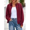 imagePRETTYGARDEN Womens Faux Suede Motorcycle Jacket Trendy Fall Fashion 2025 Oversized Zip Up Coats Winter Clothes OuterwearBurgundy