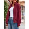 imagePRETTYGARDEN Womens Faux Suede Motorcycle Jacket Trendy Fall Fashion 2025 Oversized Zip Up Coats Winter Clothes OuterwearBurgundy