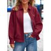 imagePRETTYGARDEN Womens Faux Suede Motorcycle Jacket Trendy Fall Fashion 2025 Oversized Zip Up Coats Winter Clothes OuterwearBurgundy