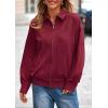 imagePRETTYGARDEN Womens Faux Suede Motorcycle Jacket Trendy Fall Fashion 2025 Oversized Zip Up Coats Winter Clothes OuterwearBurgundy