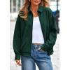 imagePRETTYGARDEN Womens Faux Suede Motorcycle Jacket Trendy Fall Fashion 2025 Oversized Zip Up Coats Winter Clothes OuterwearDark Green
