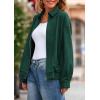 imagePRETTYGARDEN Womens Faux Suede Motorcycle Jacket Trendy Fall Fashion 2025 Oversized Zip Up Coats Winter Clothes OuterwearDark Green