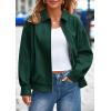imagePRETTYGARDEN Womens Faux Suede Motorcycle Jacket Trendy Fall Fashion 2025 Oversized Zip Up Coats Winter Clothes OuterwearDark Green