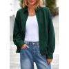 imagePRETTYGARDEN Womens Faux Suede Motorcycle Jacket Trendy Fall Fashion 2025 Oversized Zip Up Coats Winter Clothes OuterwearDark Green