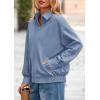 imagePRETTYGARDEN Womens Faux Suede Motorcycle Jacket Trendy Fall Fashion 2025 Oversized Zip Up Coats Winter Clothes OuterwearDusty Blue