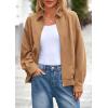 imagePRETTYGARDEN Womens Faux Suede Motorcycle Jacket Trendy Fall Fashion 2025 Oversized Zip Up Coats Winter Clothes OuterwearKhaki