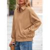 imagePRETTYGARDEN Womens Faux Suede Motorcycle Jacket Trendy Fall Fashion 2025 Oversized Zip Up Coats Winter Clothes OuterwearKhaki