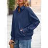 imagePRETTYGARDEN Womens Faux Suede Motorcycle Jacket Trendy Fall Fashion 2025 Oversized Zip Up Coats Winter Clothes OuterwearNavy Blue