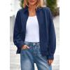 imagePRETTYGARDEN Womens Faux Suede Motorcycle Jacket Trendy Fall Fashion 2025 Oversized Zip Up Coats Winter Clothes OuterwearNavy Blue