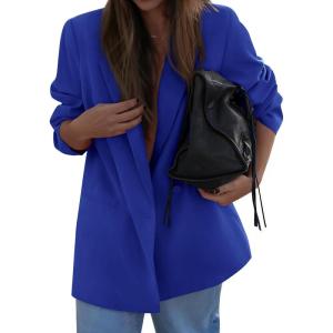 imagePRETTYGARDEN Fall 2025 Blazers for Women Business Casual Long Sleeve Lapel Pockets Dressy Suit Jackets Work Office ClothesRoyal Blue