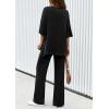 imagePRETTYGARDEN 2 Piece Lounge Sets for Women Summer 2025 Short Sleeve Tops Wide Leg Pants Matching Travel Outfits ClothingBlack