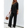 imagePRETTYGARDEN 2 Piece Lounge Sets for Women Summer 2025 Short Sleeve Tops Wide Leg Pants Matching Travel Outfits ClothingBlack