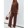 imagePRETTYGARDEN 2 Piece Lounge Sets for Women Summer 2025 Short Sleeve Tops Wide Leg Pants Matching Travel Outfits ClothingBrown