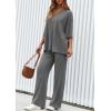 imagePRETTYGARDEN 2 Piece Lounge Sets for Women Summer 2025 Short Sleeve Tops Wide Leg Pants Matching Travel Outfits ClothingGrey