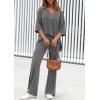 imagePRETTYGARDEN 2 Piece Lounge Sets for Women Summer 2025 Short Sleeve Tops Wide Leg Pants Matching Travel Outfits ClothingGrey