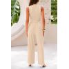 imagePRETTYGARDEN 2 Piece Sets for Women 2025 Summer Sleeveless Tank Ribbed Travel Beach Vacation Spring Lounge Wear OutfitsApricot